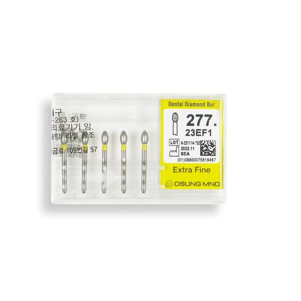 277.23EF1, Egg, 2.3 mm Dia, Extra Fine Grit Diamond Bur, 5 per Pack
