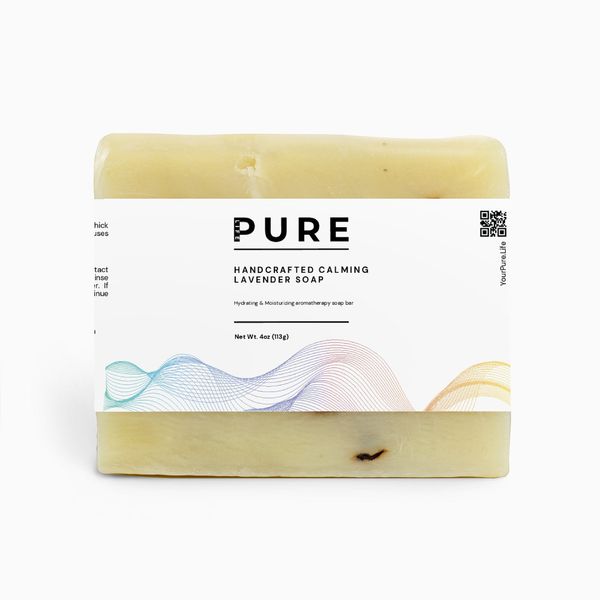 PURE LIFE Handcrafted Calming Lavender Soap Bar - 4 oz
