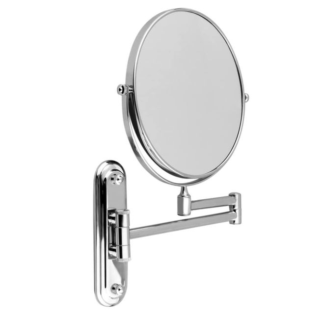 LUVODI Magnifying Mirror, Makeup Mirror, 5x Makeup Mirror, Wall Mounted Mirror, Arm Mirror, Washroom, Stylish, 8 Inches, Double-Sided Mirror, Shaving