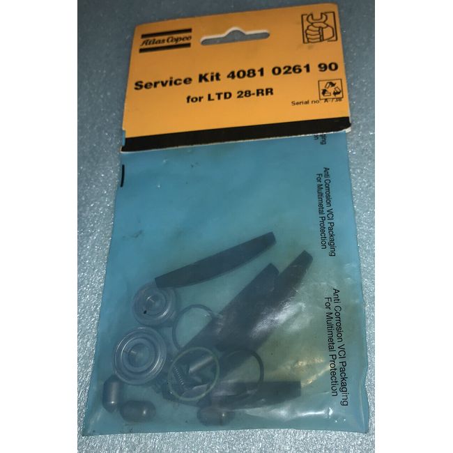 NEW IN BAG ATLAS COPCO 4081-0261-90 SERVICE KIT FOR LTD 28-R8-RR NOS SEALED