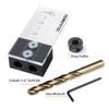 POWERTEC 71717 1/2" Dowel Drilling Jig, Cobalt M-35 Drill Bit, Stop Collar