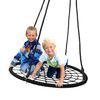 48" Spider Web Saucer Swing Tree Swing Set Adjustable Hanging Rope for Kid Black