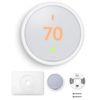 Google Nest Thermostat - Programmable Smart Learning Thermostat with Easy Installation and Trim Kit Bundle, White