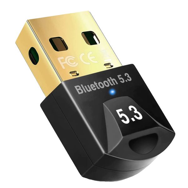 2023 New Bluetooth 5.3 Ultra Low Latency (No Driver Required, Instantly Use with Plug)] Bluetooth Adapter, Low Latency, Wireless, Ultra Compact, Dongle, Maximum Transmission Distance 66.4 ft (20 m),