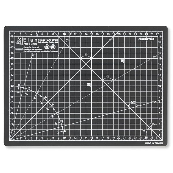 Elan Cutting Mat A4 Black and Taupe, 5-Ply Craft Mat, Self-Healing Cutting Board Craft, Art Mat, Self Healing Cutting Mat 30 x 22, Dressmaking Accessories for Sewing, Quilting, and Crafting