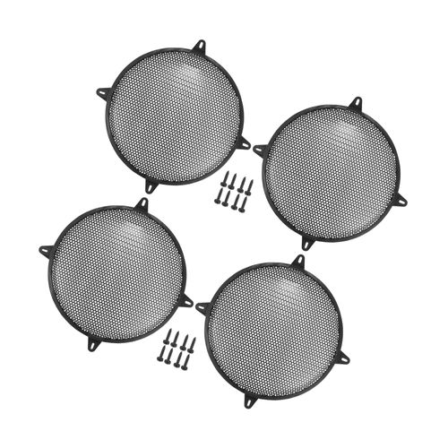 INFINAUTO Universal 12" Car Speaker Grills Cover Mesh Round 12 Inch Audio Speaker Subwoofer Guard Protector Case with Screws and Clips Iron Black - Pack of 4 Stylish Design