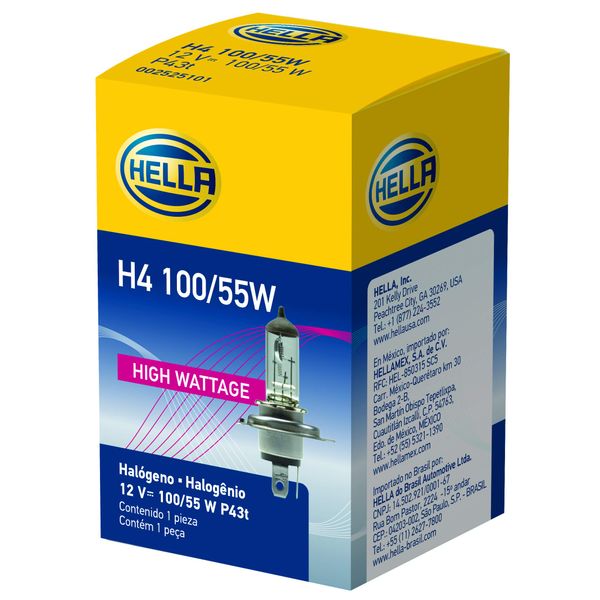 HELLA H4 100/55W High Wattage Bulb, 12V