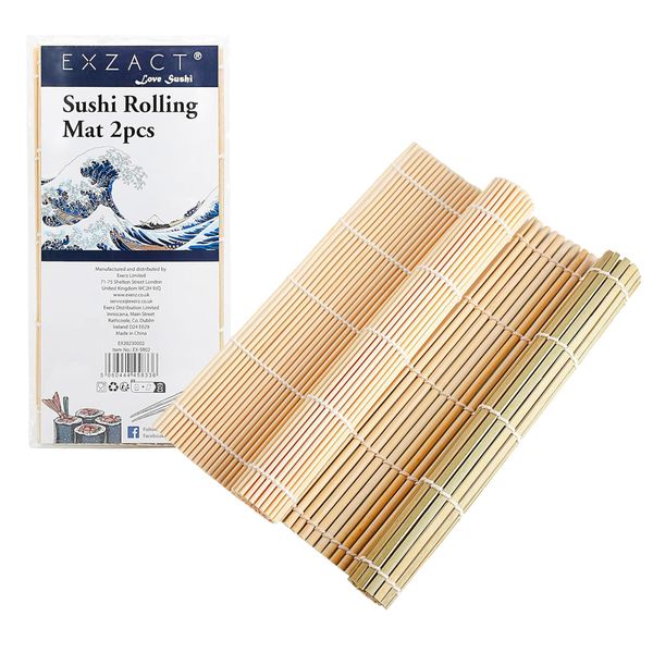 EXZACT Sushi Rolling Mats 2pcs Sushi Maker - Suitable Beginner and Experienced