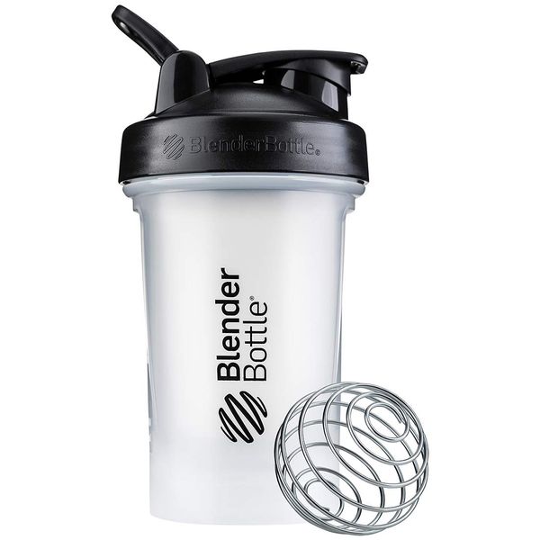 BBCLV220 BK Classic V2 Blender Bottle, Mixer, Shaker Bottle, 20 oz (600 ml), Clear/Black