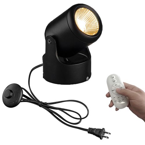 STGGTS 7W Remote Control Dimmable Color Spotlight Outlet with Foot Switch Adjustable Angle Indoor Wall Ceiling Exhibition Shooting Angle Adjustable Stage Light Floor Stand Lighting Indoor Wall Ceiling Exhibition Photography Wedding Black