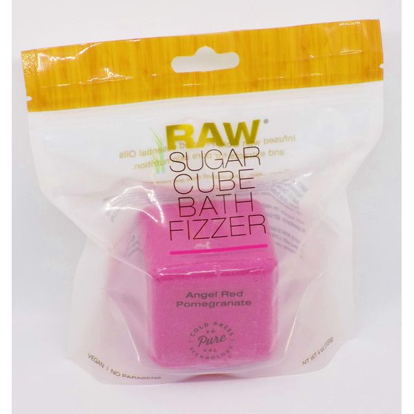 Raw Sugar Cube Bath Fizzer, Angel Red Pomegranate