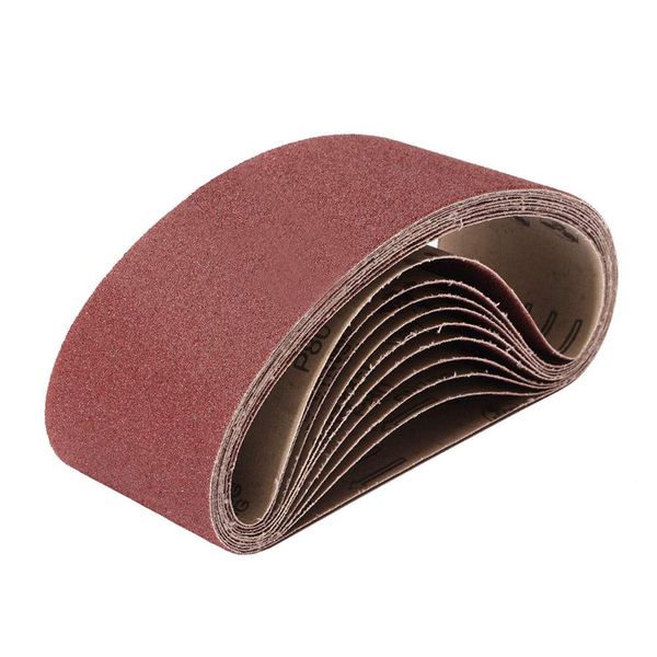 75mm x 457mm Sanding Belts, 60/80/120/180/240/320/400/600/800/1000 Grits, Belt Sander Tool for Woodworking, Metal Polishing, 10 Pack Aluminum Oxide Sanding Belt