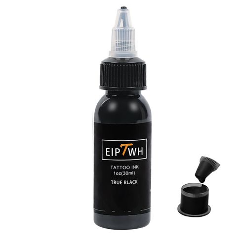 FONPOO 30 ml Tattoo Colour Black, 1 oz Tattoo Ink for Lining and Shading, No Fading, Easy to Dye Tattoo Ink for Tattoos and Permanent Eyebrows (Black)