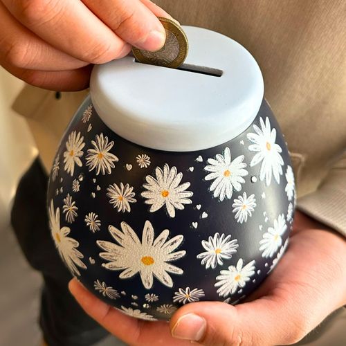 Pot Of Dreams Money Box - Holiday Fund, Ceramic, Multicolor, Classy Design, Budget-Friendly