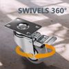 POWERTEC 3" Swivel Double Lock Polyurethane Plate Caster Gray, 4PK (880lbs)