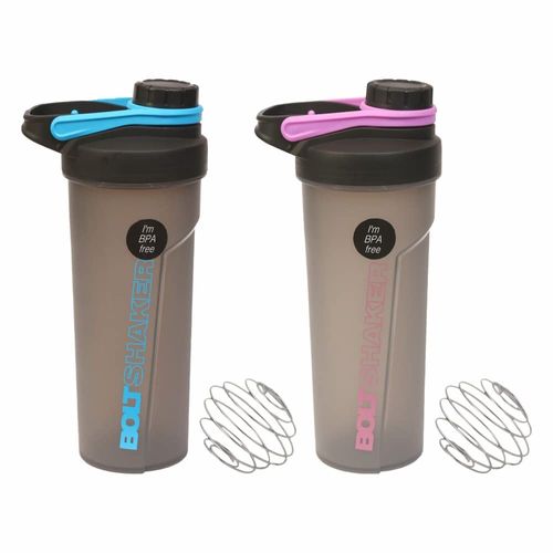 JMS we create smile Shaker Bottle 700 ML Protein Shaker With Stainless Steel Mixer Ball BPA Free Plastic Leakproof Sports Bottle Bottle With Twist Lid For Fitness Sports Gym Travel (Random)