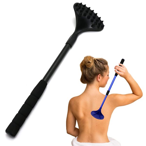 Back Scratcher, Grandson Hand, Elastic, Compact, Up to 20.9 inches (53 cm), Back and Itchy, Massage Reaches Itchy Areas (Black)