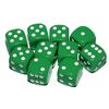 10 x 16mm Opaque Plastic Dice (Green)