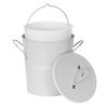 Metal Kitchen Compost Caddy - Composting Bin for Food Waste Recycling (Light Grey)
