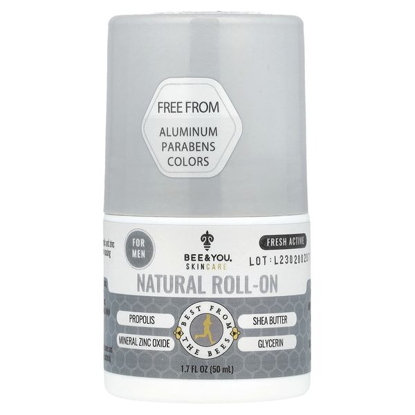 Natural Roll-On, For Men, Fresh Active, 1.7 fl oz (50 ml)