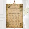 White Rose Vintage Shabby Chic Postcard Personalised Wedding Seating Table Plan