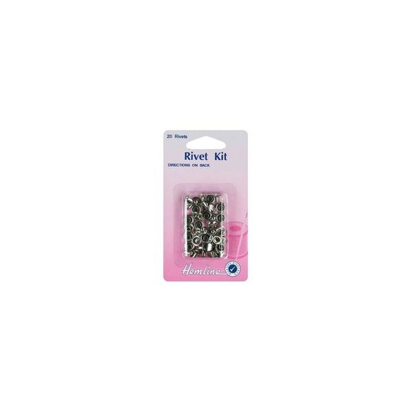 Hemline H467/SIL | Nickel Rivet Kit | 7mm | 20 Pieces by Hemline