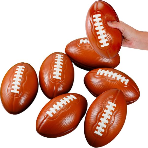 CIGOCIVI 6.7'' Foam Footballs Toys for Boys 6-15 Years Kids, Football Party Favors Chirstmas Xmas Birthday Gifts, Cool Boy Toys (6-Pack)