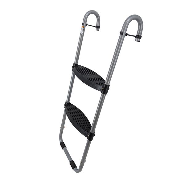 Wide 2-Step Trampoline Ladder | Safety-Latch | Cooler Surface | No Slip