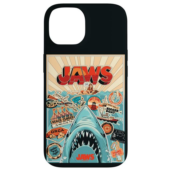 Jaws 50th Anniversary Poster Amity Sticker Collage 2-Sided Case for iPhone 14