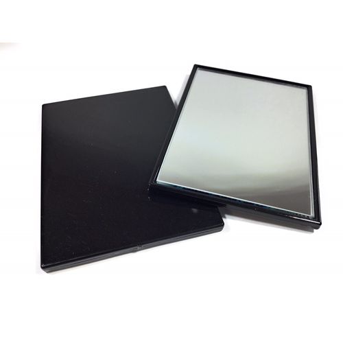 niavida Specchio tascabile quadrato piccolo – Specchio a mano, corpo in plastica, specchio in vetro, colore della cornice nero