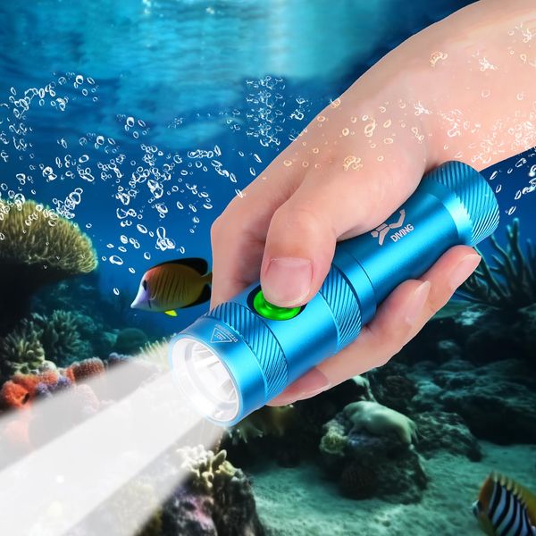 Diving Light, 3 Lighting Modes, High Brightness, 5,000 Run, Can Be Used Up To 250 Meters Underwater, Submersible Pump, Small, LED Underwater Light, Power Indicator, For Outdoor Use, Fishing, Climbing,