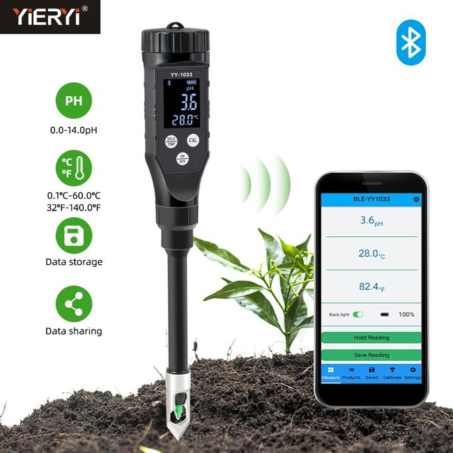 TA290 Soil Tester Thermometer Hydrometer Memory Function Digital