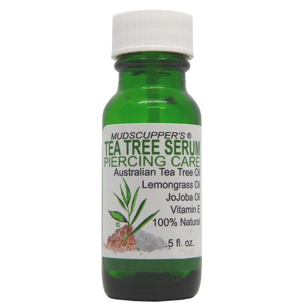 TEA TREE SERUM Piercing Aftercare - Treatment for New & Troubled Piercings - .5 fl. oz.