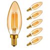 Emotionlite LED Light Bulbs, Dimmable Candelabra Bulbs, E12 Base, Amber 2200k