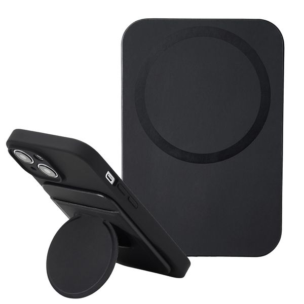 Elecom PWDSMSTCCBK MagSafe iPhone 15/14/13/12/Plus/Pro/Pro Max, Magnet, Portable, Card Storage, Foldable, Black