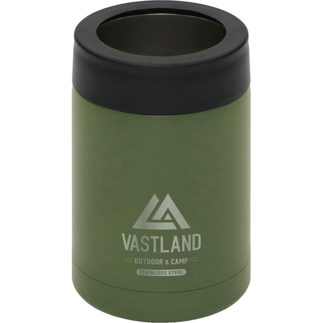 Vastland Can Cooler, 11.8 fl oz (350 ml), Insulated, Double Walled, Olive