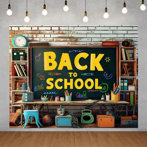 Welcome Back to School Backdrop 10x8ft for Classroom First Day of School Party Background Bookshelf Blackboard Welcome Back to School Banner Decorations