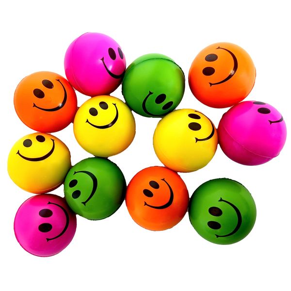 Dondor Smile Face Squishy Squashy Stress Balls (12 Piece Pack)