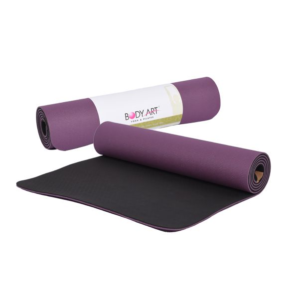 Body Art 6.3mm TPE double-sided yoga mat, gray dark coffee