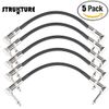 5-PACK Strukture S6P 6-Inch Right Angle Metal Ends Woven Patch Cable - Black