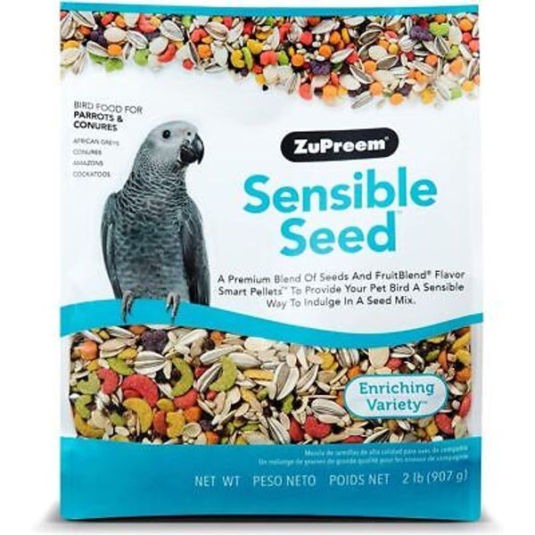 ZuPreem Sensible Seed Bird Food for Parrots and Conures, 2 Pound (Pack of 2)