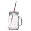 KitchenCraft Home Made Drinking Jar with Lid and Straw, 450 ml