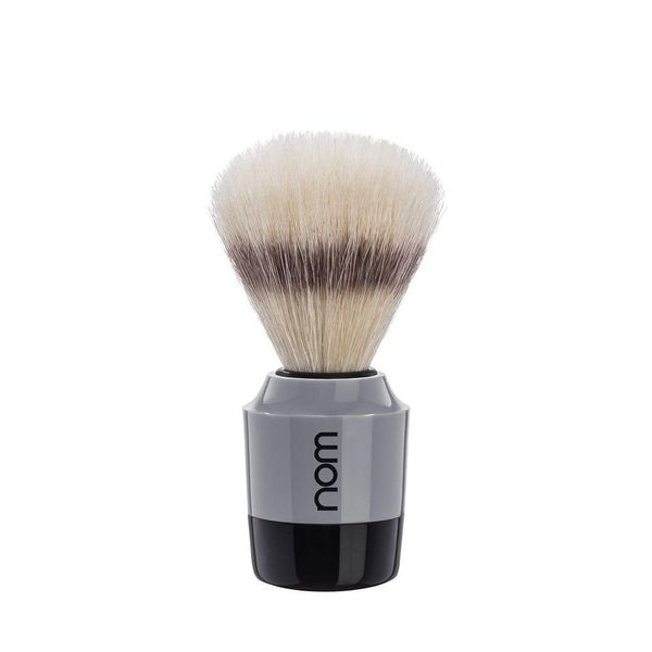 nom Marten Natural Bristle Shaving Brush (Handle: Grey)