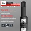 KIRXST Impact Triple Square Spline Bit Socket, 1/2" Drive M19 Spline Bit Socket, CR-MO Steel