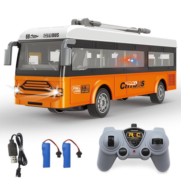 Spobot Remote Control Bus 2.4G Remote Control City Classic Bus Truck Model with Lights Sound Electric Vehicle Playsets Cars for Kids Toy