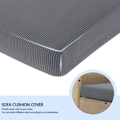 subrtex Stretch Cushion Cover Soft Sofa Seat Slipcover Spandex Chair Couch Cover Suitable for 1-2-3 Seaters Replacement for Furniture Protector(Light Gray,Small)