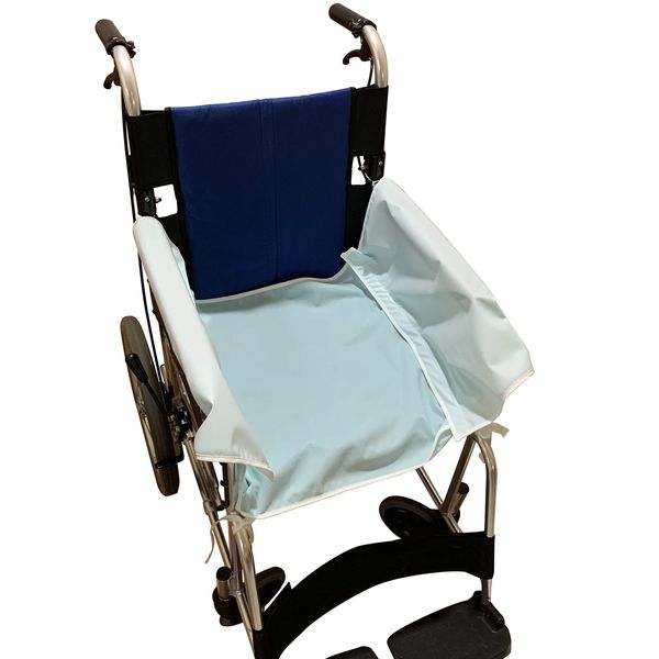 Rita Health Wheelchair Seat Cover, Waterproof, Quick Drying, Prevents Food Spills, Stain Prevention, Waist Cover Type, 18.9 x 49.2 inches (48 x 125 cm), Includes Fixed String, Saxophone Blue, Polyester, Polyurethane, Made in Japan, Tarpaulin, Cover Sheet,