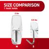 Command Small Wire Toggle Hooks, Damage Free Hanging Wall Hooks with Adhesive Strips, No Tools Wall Hooks for Christmas Decorations, 40 Clear Hooks and 48 Command Strips