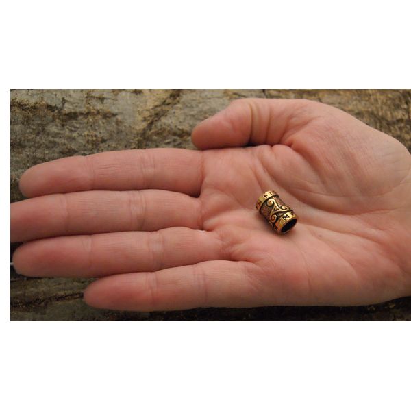 Bartperle Lockenperle Bronze Triskele 7mm