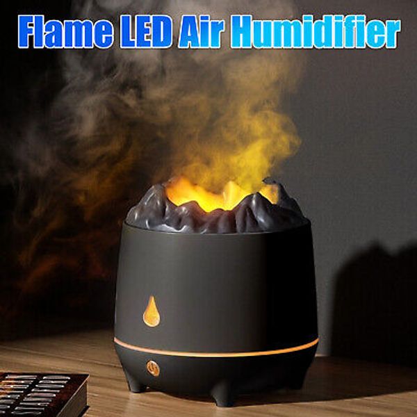 400ml Air Humidifier Essential Oil Diffuser 3D Flame Mist Home Living Room Decor